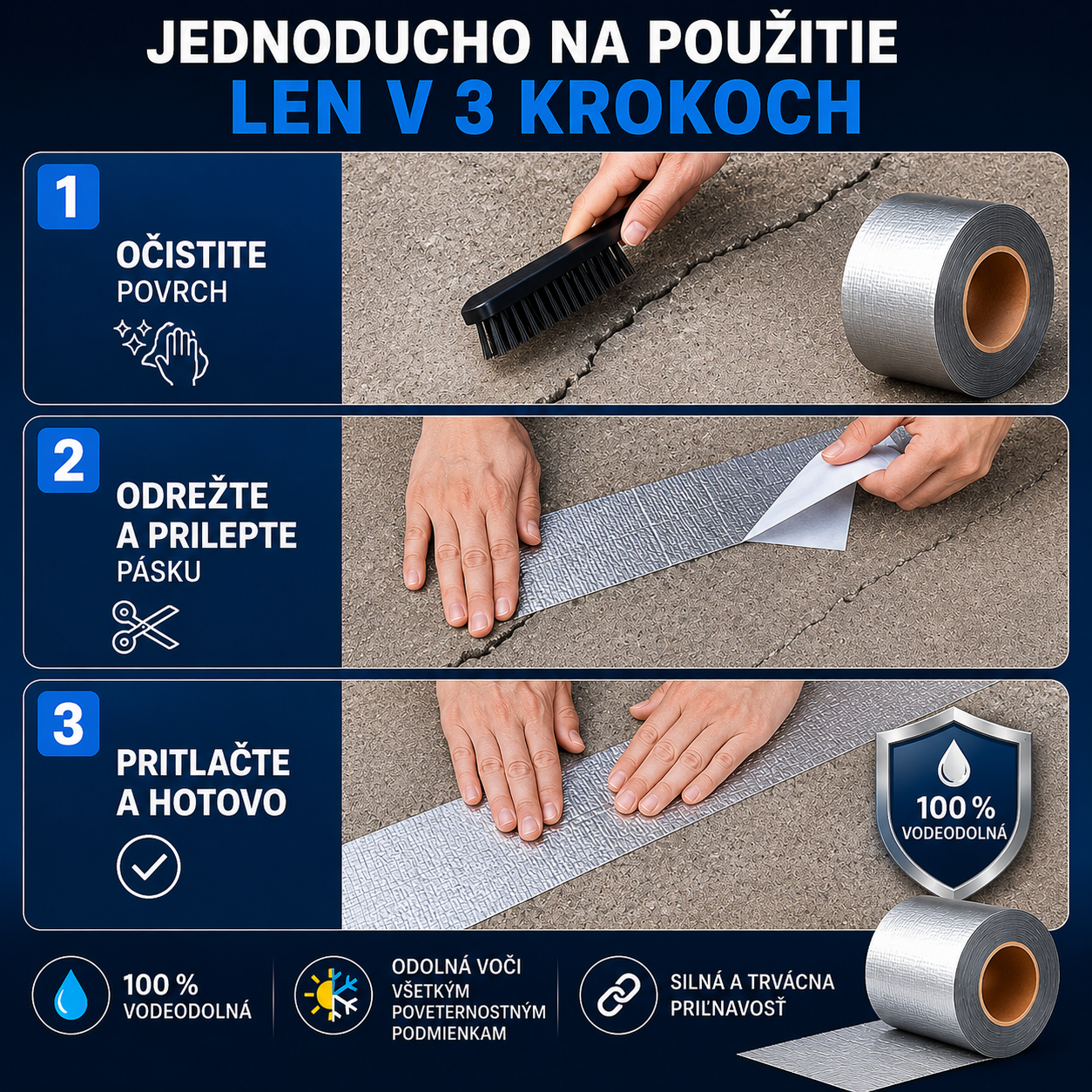 Vodotesná páska na tesnenie a opravy