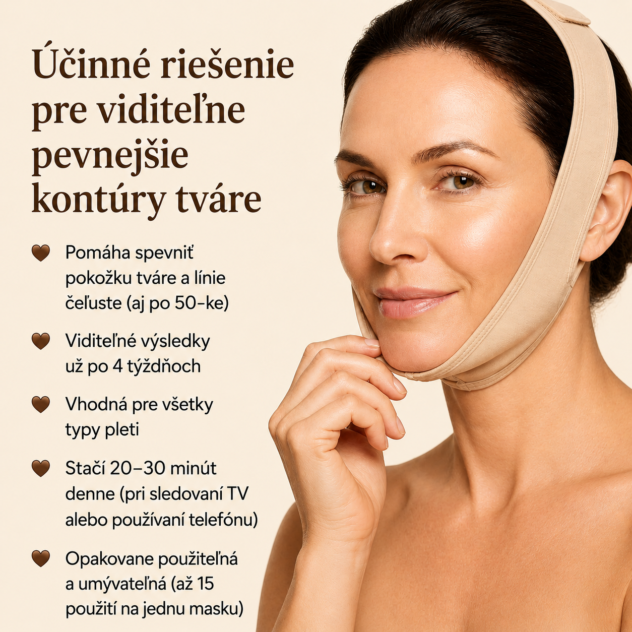 Kolagénová maska na tvarovanie tváre